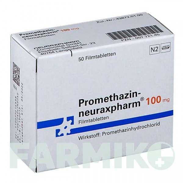 ПРОМЕТАЗИН (PROMETHAZIN) 100 мг таблетки 50 шт - Прометазин NEURAXPHARM