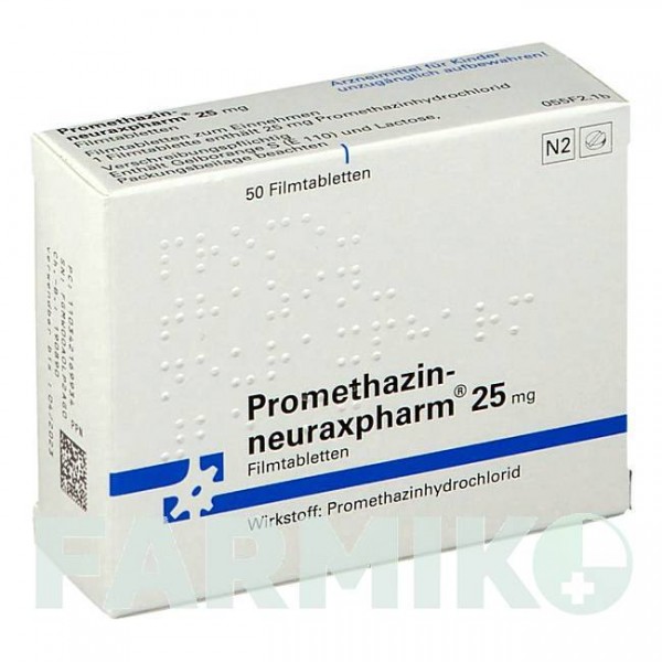 ПРОМЕТАЗИН (PROMETHAZIN) 25 мг таблетки 50 шт - Прометазин NEURAXPHARM