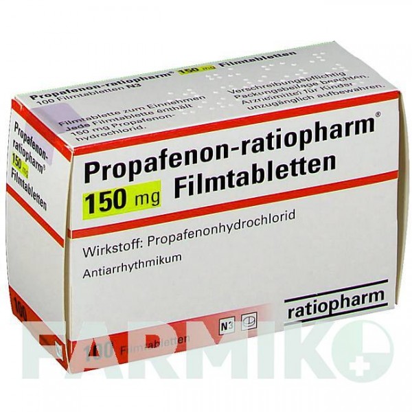 ПРОПАФЕНОН (PROPAFENON) 150 мг таблетки 100 шт - Пропафенон RATIOPHARM