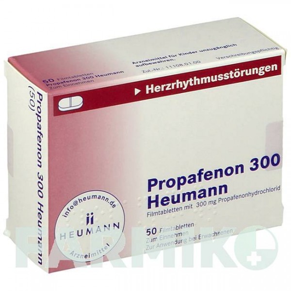 ПРОПАФЕНОН (PROPAFENON) 300 таблетки 50 шт - Пропафенон HEUMANN PHARMA