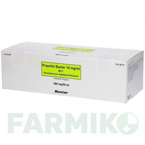 ПРОПОФОЛ (PROPOFOL) 10 мг/мл суспензия 10x50 мл - Пропофол BAXTER