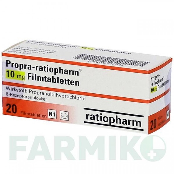 ПРОПРА (PROPRA) 10 мг таблетки 20 шт - Пропранолол RATIOPHARM
