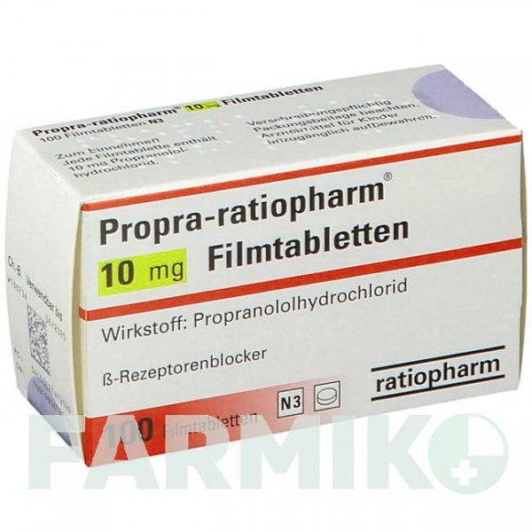 ПРОПРА (PROPRA) 10 мг таблетки 100 шт - Пропранолол RATIOPHARM