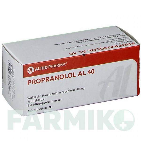 ПРОПРАНОЛОЛ (PROPRANOLOL) 40 таблетки 100 шт - Пропранолол ALIUD PHARMA