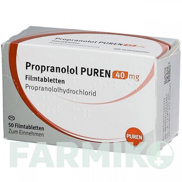 ПРОПРАНОЛОЛ (PROPRANOLOL) 40 мг таблетки 50 шт - Пропранолол PUREN PHARMA