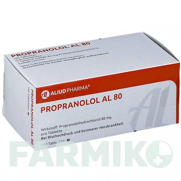 ПРОПРАНОЛОЛ (PROPRANOLOL) 80 таблетки 100 шт - Пропранолол ALIUD PHARMA