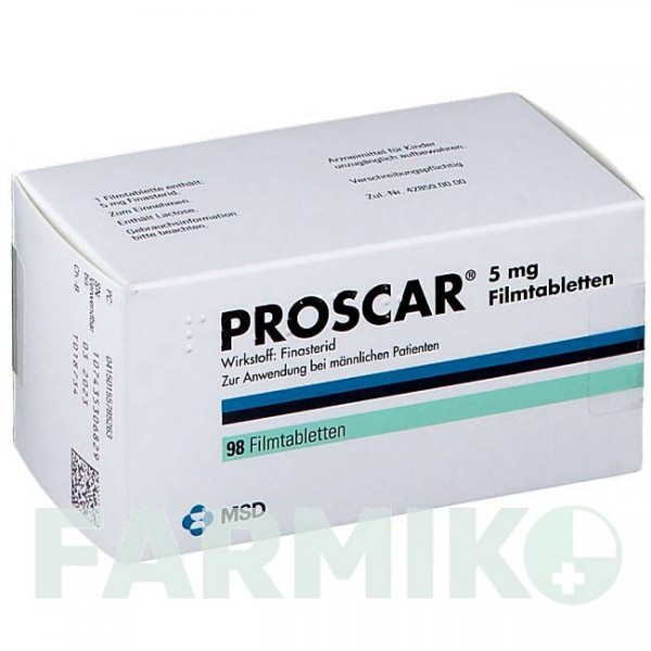 ПРОСКАР (PROSCAR) 5 мг таблетки 98 шт - Фінастерид ORGANON