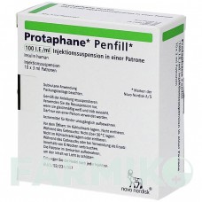 ПРОТАФАН (PROTAPHANE) 100 МЕ/мл суспензия 10x3 мл - Инсулин (человеческий) EMRA-MED