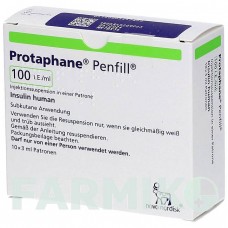 ПРОТАФАН (PROTAPHANE) 100 МО/мл картриджі 10x3 мл - Інсулін (людський) NOVO NORDISK