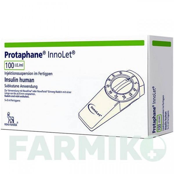 ПРОТАФАН (PROTAPHANE) 100 МЕ/мл суспензия 5x3 мл - Инсулин (человеческий) NOVO NORDISK