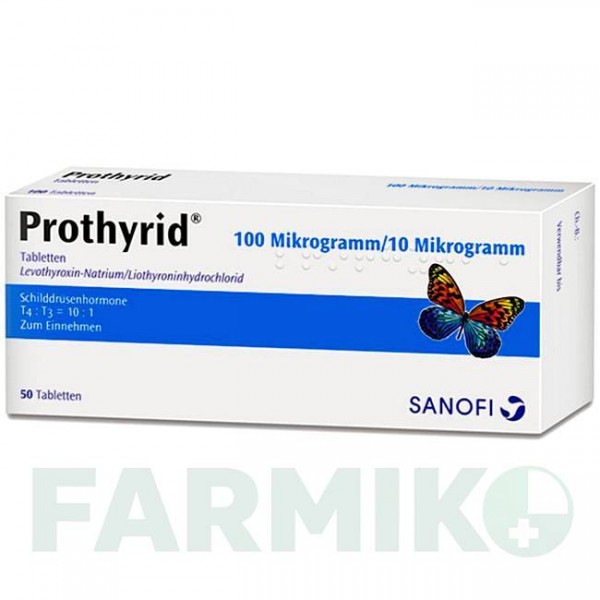 ПРОТИРИД (PROTHYRID) таблетки 50 шт - Левотироксин, Лиотиронин SANOFI