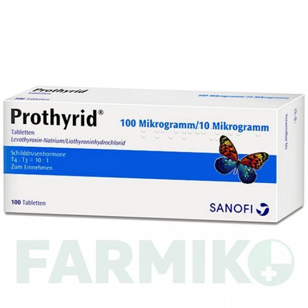 ПРОТИРИД (PROTHYRID) таблетки 100 шт - Левотироксин, Лиотиронин SANOFI