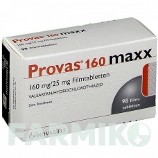 ПРОВАС (PROVAS) 160 мг/25 мг таблетки 98 шт - Валсартан, Гидрохлоротиазид NOVARTIS