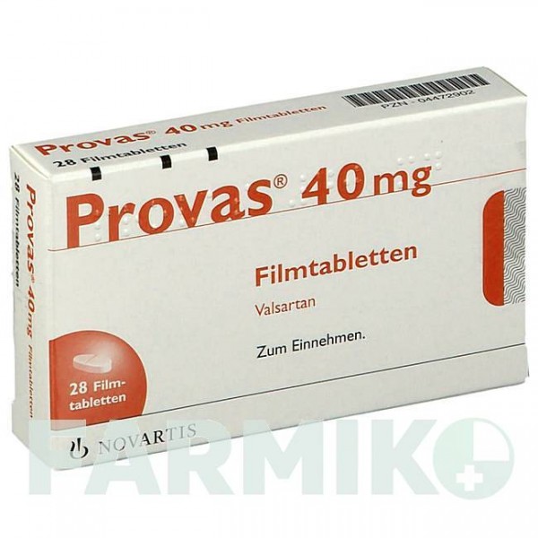 ПРОВАС (PROVAS) 40 мг таблетки 28 шт - Валсартан NOVARTIS