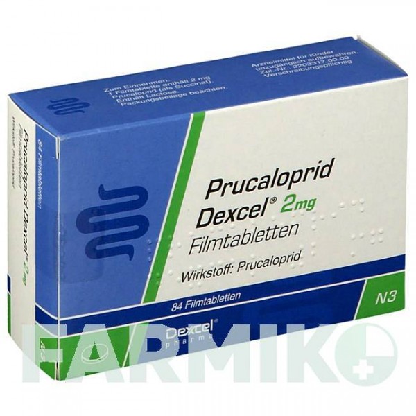 ПРУКАЛОПРИД (PRUCALOPRID) 2 мг таблетки 84 шт - Прукалоприд DEXCEL PHARMA