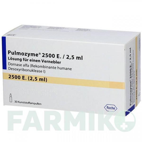 ПУЛЬМОЗИМ (PULMOZYME) 2500 ЕД/2,5 мл раствор 30 шт - Дорназа альфа ORIGINALIS