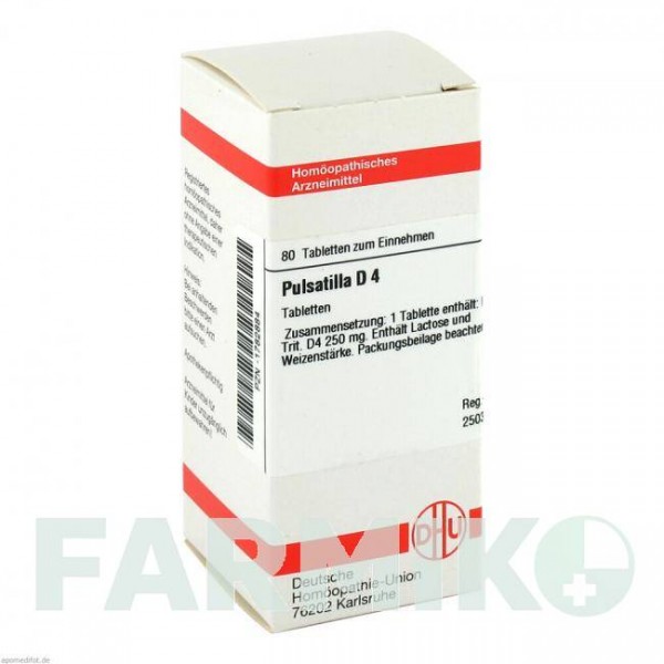 ПУЛЬСАТИЛЛА (PULSATILLA) D 4 таблетки 80 шт - Гомеопатия DHU