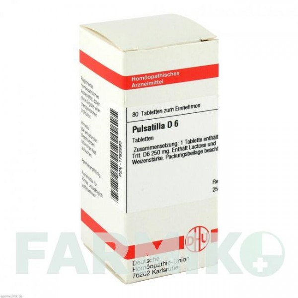 ПУЛЬСАТИЛЛА (PULSATILLA) D 6 таблетки 80 шт - Гомеопатия DHU