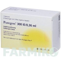 ПУРЕГОН (PUREGON) 300 МЕ/0,36 мл раствор 1 шт - Фоллитропин бета 1 0 1 CAREFARM