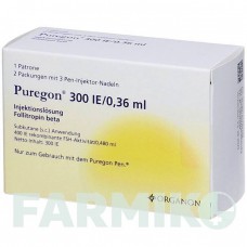 ПУРЕГОН (PUREGON) 300 МЕ/0,36 мл раствор 1 шт - Фоллитропин бета 1 0 1 CAREFARM