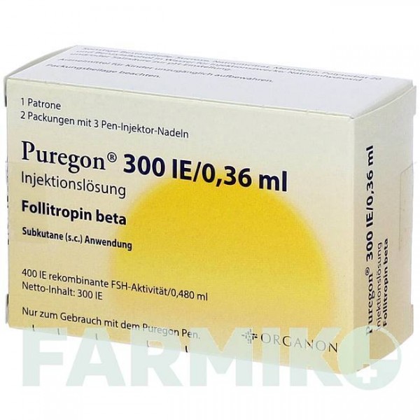 ПУРЕГОН (PUREGON) 300 МЕ/0,36 мл раствор 1 шт - Фоллитропин бета ORGANON