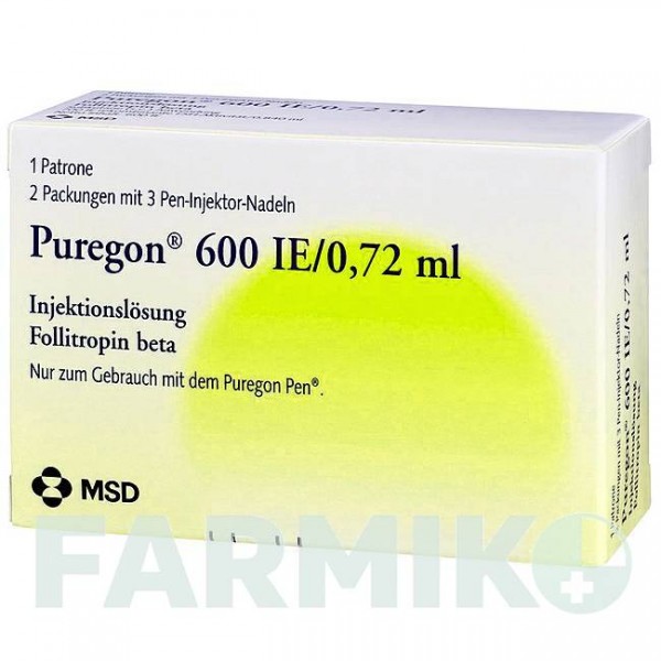 ПУРЕГОН (PUREGON) 600 МЕ/0,72 мл раствор 1 шт - Фоллитропин бета ORGANON