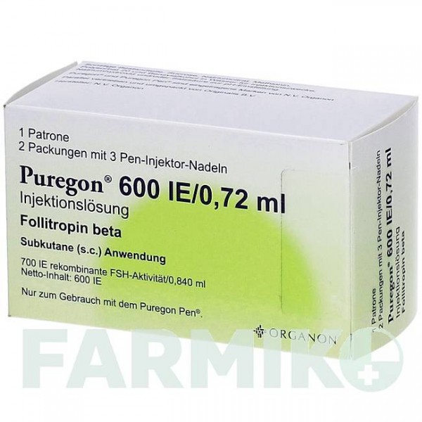 ПУРЕГОН (PUREGON) 600 МЕ/0,72 мл раствор 1 шт - Фоллитропин бета ORIGINALIS