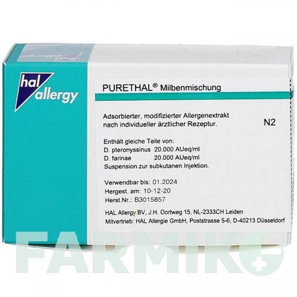 ПУРЕТАЛ (PURETHAL) флакон 3 мл - Клещи домашней пыли HAL ALLERGIE