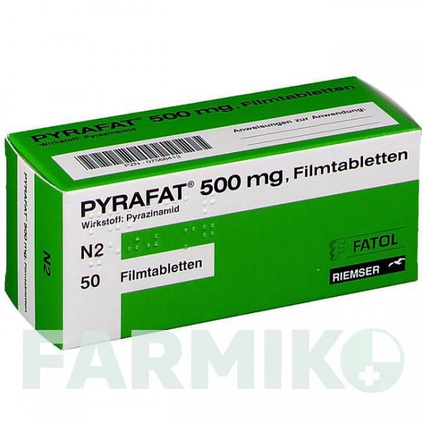 ПІРАФАТ (PYRAFAT) 500 мг таблетки 50 шт - Піразинамід ESTEVE PHARMACEUTICALS