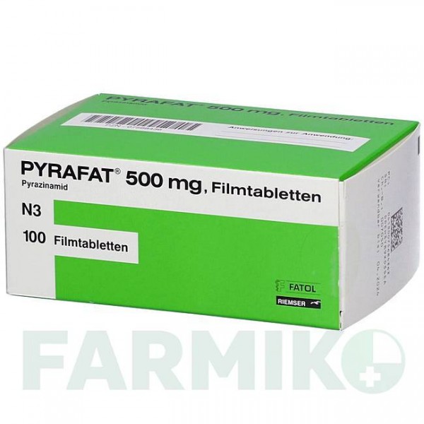 ПІРАФАТ (PYRAFAT) 500 мг таблетки 100 шт - Піразинамід ESTEVE PHARMACEUTICALS
