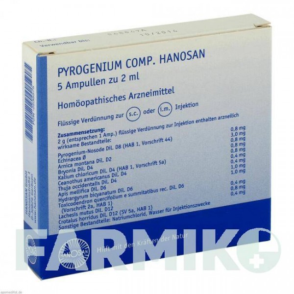 ПІРОГЕНІУМ КОМП (PYROGENIUM COMP) ампули 5x2 мл - Гомеопатія HANOSAN