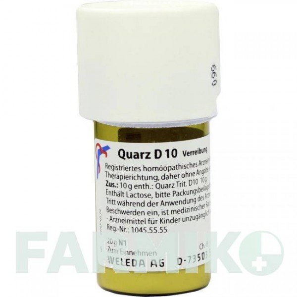 КВАРЦ (QUARZ) D 10 тритурация 20 г - Гомеопатия WELEDA