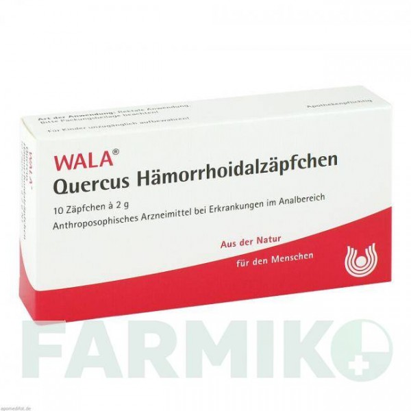 КВЕРКУС ГЕМОРРОИДАЛЬЦЕПХЕН (QUERCUS HAMORRHOIDALZAPFCHEN) суппозитории 10x2 г - Гомеопатия WALA HEILMITTEL