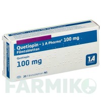 КВЕТІАПІН (QUETIAPIN) 100 мг таблетки 20 шт - Кветіапін 1 A PHARMA