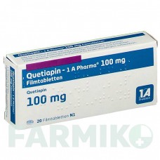 КВЕТІАПІН (QUETIAPIN) 100 мг таблетки 20 шт - Кветіапін 1 A PHARMA
