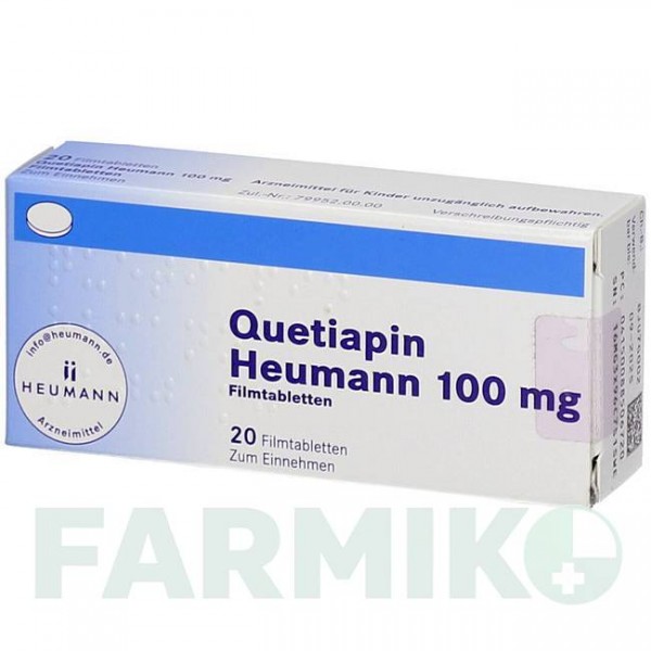 КВЕТІАПІН (QUETIAPIN) 100 мг таблетки 20 шт - Кветіапін HEUMANN PHARMA