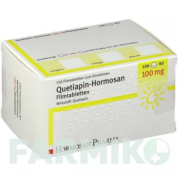 КВЕТІАПІН (QUETIAPIN) 100 мг таблетки 100 шт - Кветіапін HORMOSAN PHARMA