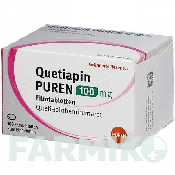 КВЕТИАПИН (QUETIAPIN) 100 мг таблетки 20 шт - Кветиапин PUREN PHARMA