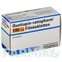 КВЕТІАПІН (QUETIAPIN) 100 мг таблетки 100 шт - Кветіапін RATIOPHARM