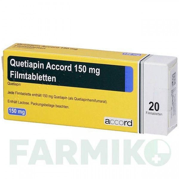 КВЕТИАПИН (QUETIAPIN) 150 мг таблетки 20 шт - Кветиапин ACCORD HEALTHCARE