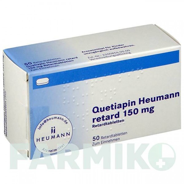 КВЕТИАПИН (QUETIAPIN) 150 мг таблетки 50 шт - Кветиапин HEUMANN PHARMA