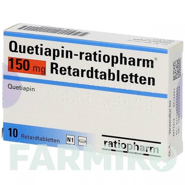 КВЕТИАПИН (QUETIAPIN) 150 мг таблетки 10 шт - Кветиапин RATIOPHARM
