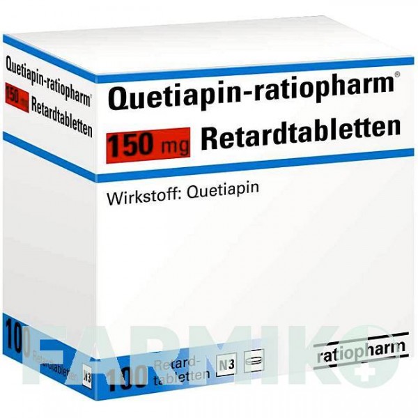 КВЕТИАПИН (QUETIAPIN) 150 мг таблетки 100 шт - Кветиапин RATIOPHARM