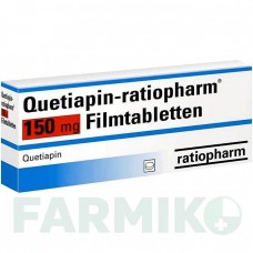 КВЕТІАПІН (QUETIAPIN) 150 мг таблетки 20 шт - Кветіапін RATIOPHARM