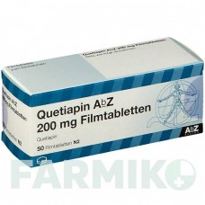 КВЕТІАПІН (QUETIAPIN) 200 мг таблетки 50 шт - Кветіапін ABZ PHARMA