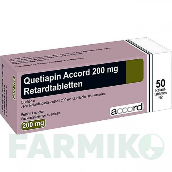 КВЕТИАПИН (QUETIAPIN) 200 мг таблетки 50 шт - Кветиапин ACCORD HEALTHCARE