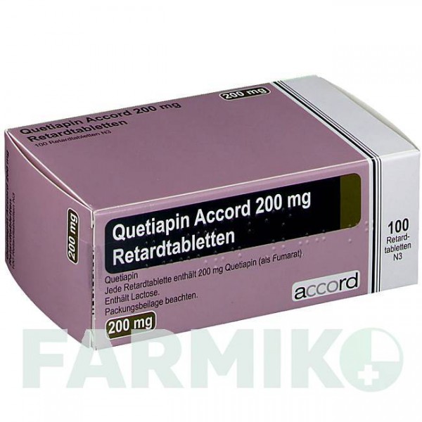 КВЕТИАПИН (QUETIAPIN) 200 мг таблетки 100 шт - Кветиапин ACCORD HEALTHCARE