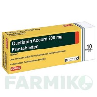 КВЕТІАПІН (QUETIAPIN) 200 мг таблетки 10 шт - Кветіапін ACCORD HEALTHCARE
