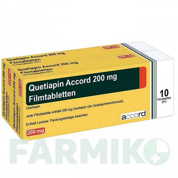 КВЕТИАПИН (QUETIAPIN) 200 мг таблетки 20 шт - Кветиапин ACCORD HEALTHCARE