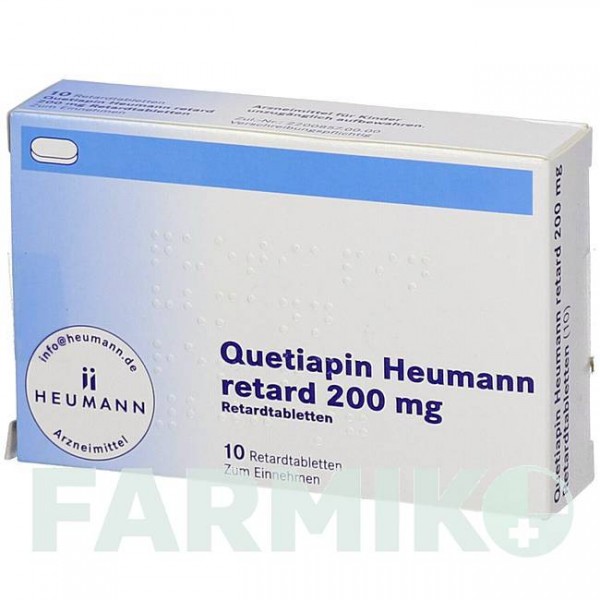 КВЕТИАПИН (QUETIAPIN) 200 мг таблетки 10 шт - Кветиапин HEUMANN PHARMA